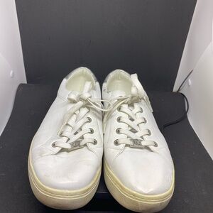 Liz Claiborne Warwick White Leather Sneakers EUC Size 10